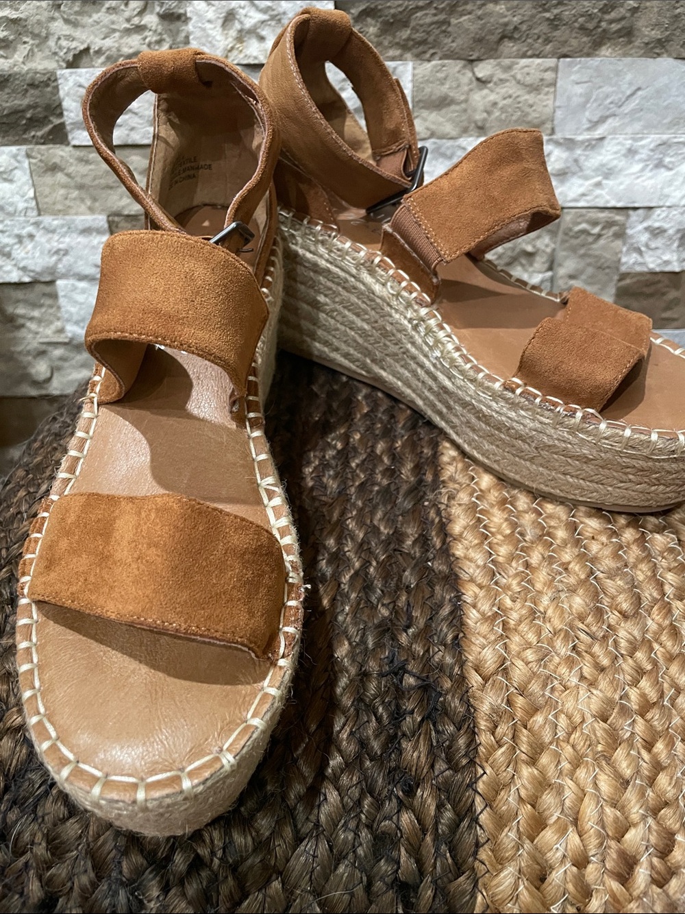 COCONUTS By MATISSE Women's Tan Espadrille Platform Sandals Sz 8 1/2